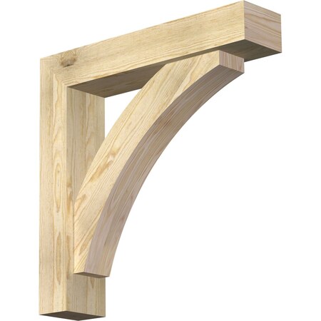 Ekena Millwork Thorton Block Rough Sawn Bracket w/ Offset Brace, Douglas Fir, 6"W x 28"D x 28"H BKT0604X28X28THR05RDF